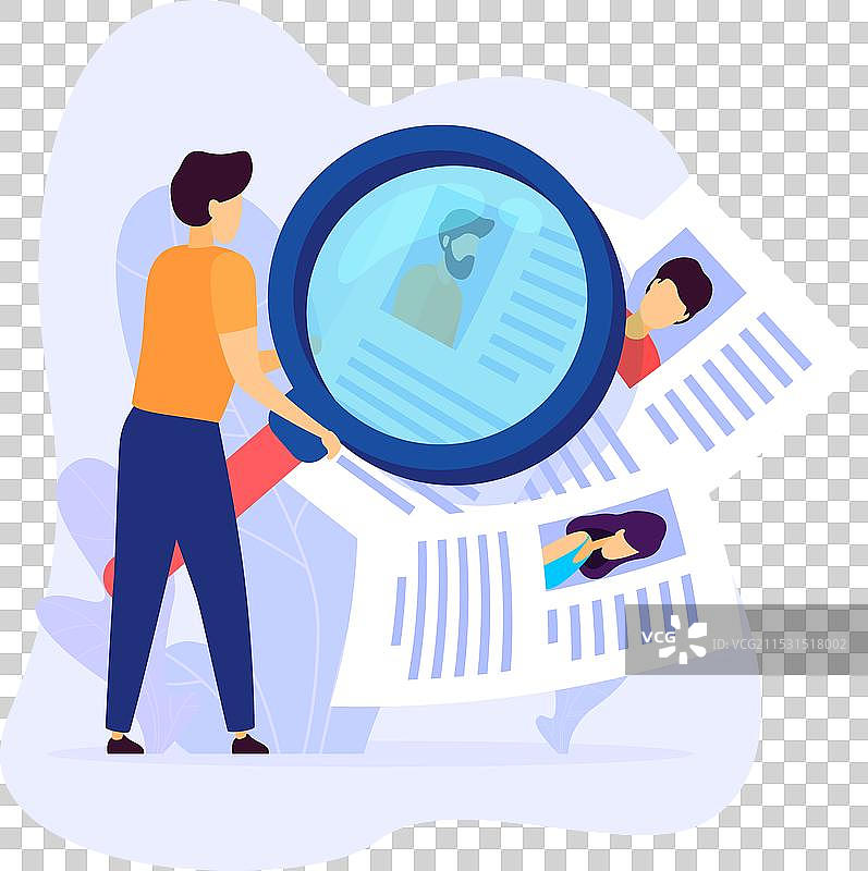 招聘人员正在研究候选人资料图片素材