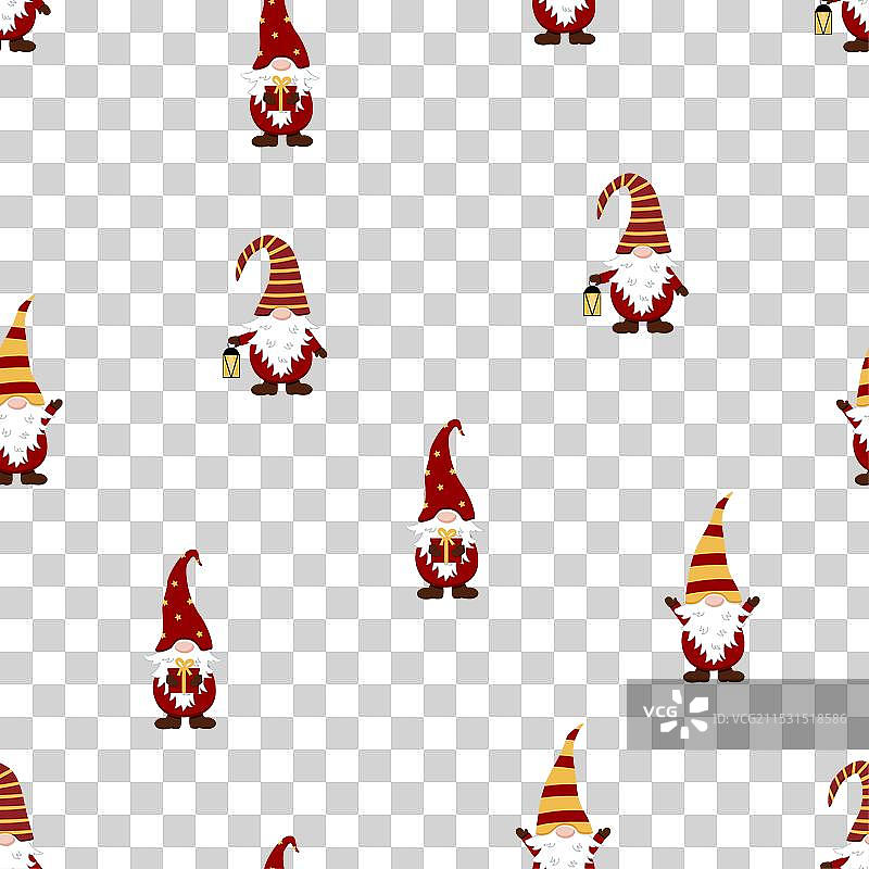 可爱的小矮人圣诞无缝图案图片素材