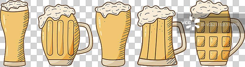 啤酒泡沫图标集图片素材