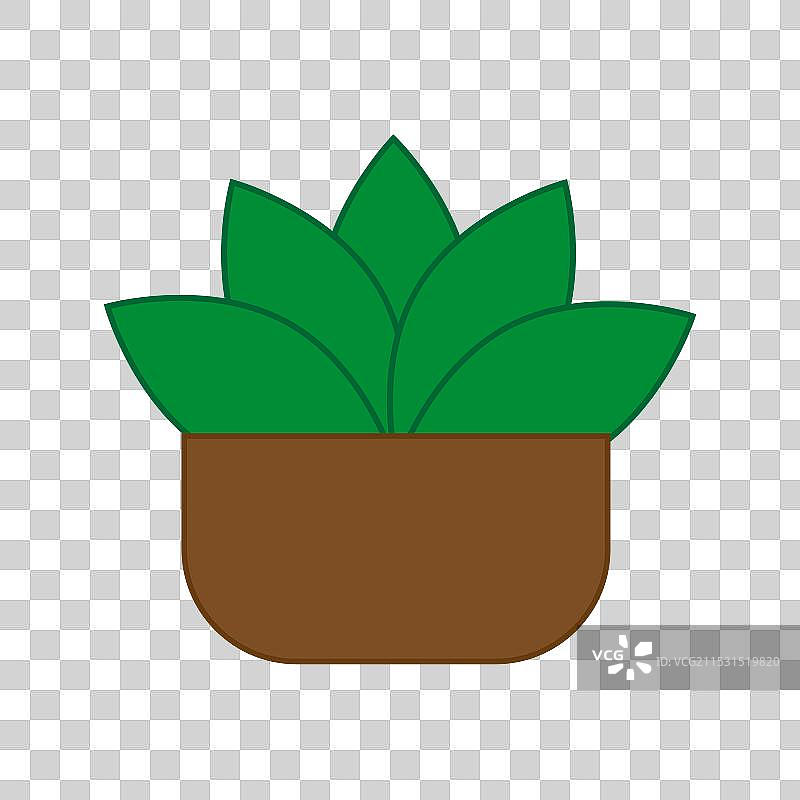 现代风格的卡通花盆，背景为白色图片素材