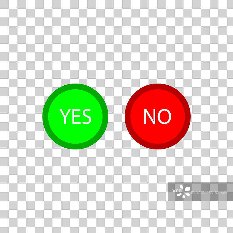 带有绿色是和否按钮的图标图片素材