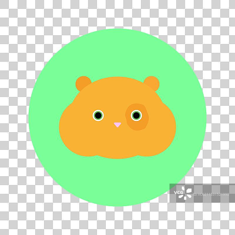 可爱的卡通仓鼠宠物面孔微笑图片素材