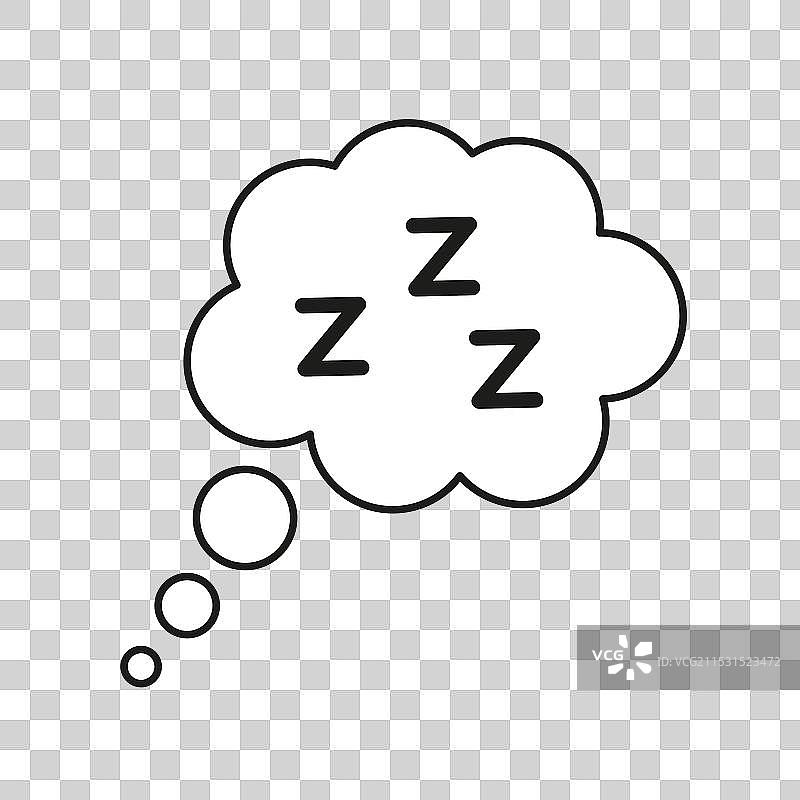睡觉的zzz或思考气泡中的沉睡图片素材