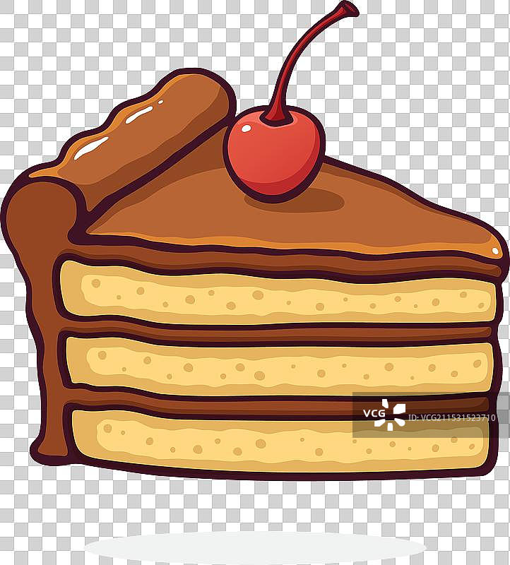 巧克力奶油和糖霜的蛋糕片图片素材