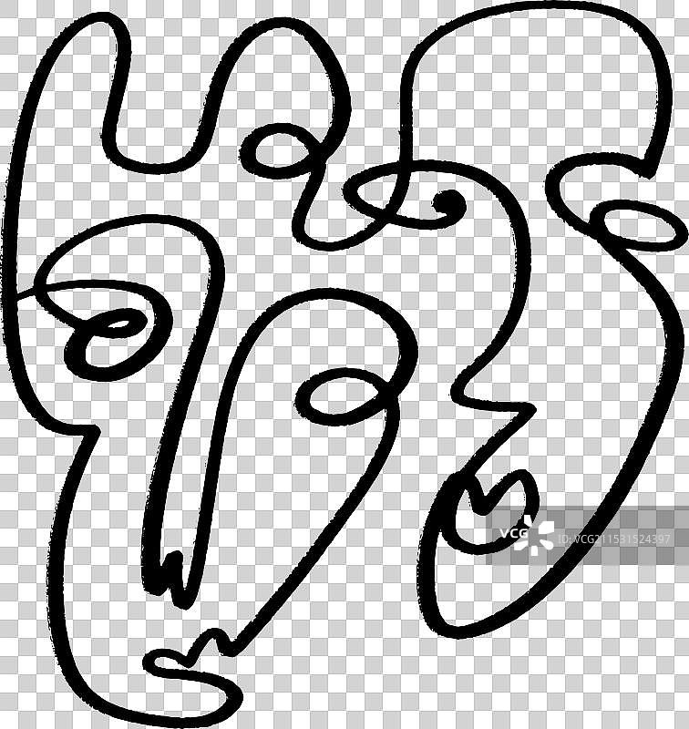 简约的情人节恋人一笔画图片素材