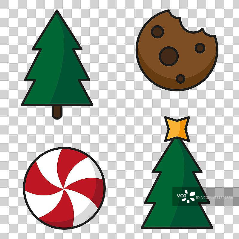 圣诞树形状的饼干糖果甜食库存图片素材