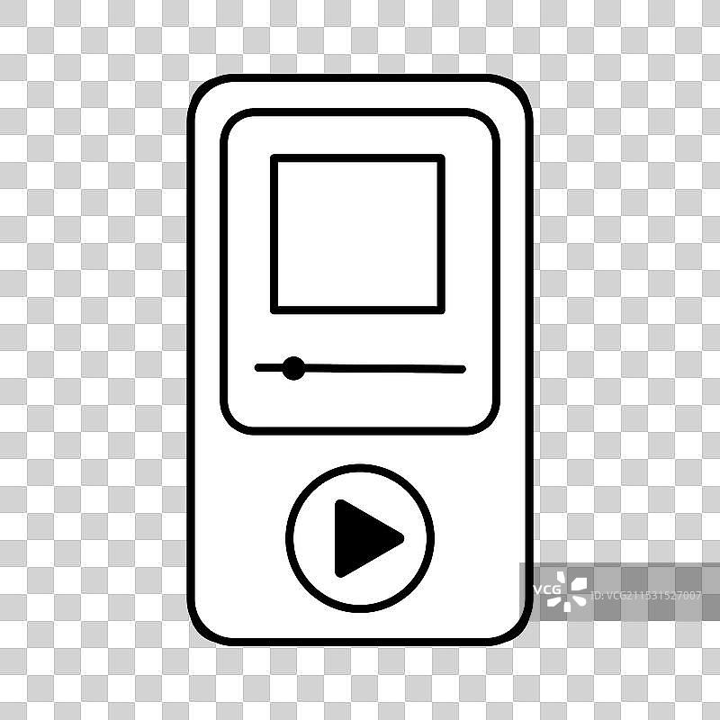MP3播放器图标轮廓剪影简单标志图片素材