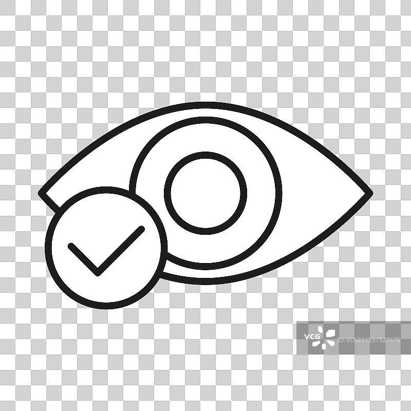 眼睛检查标记图标成功监测符号图片素材