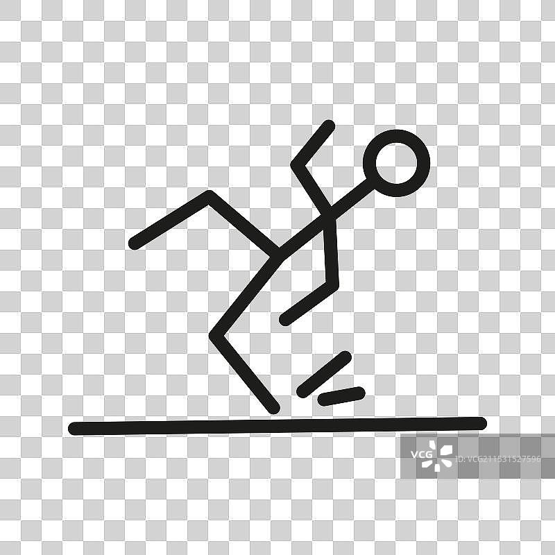 跌落人形轮廓图标库存图片图片素材