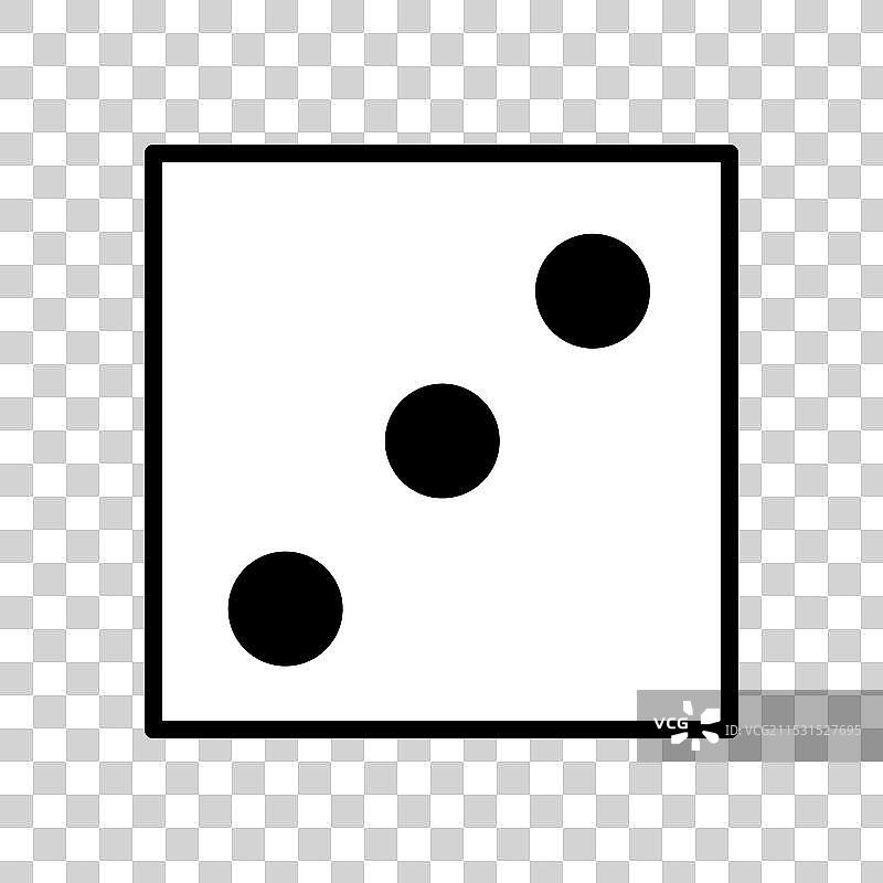 一面有三个图标的骰子库存图片图片素材