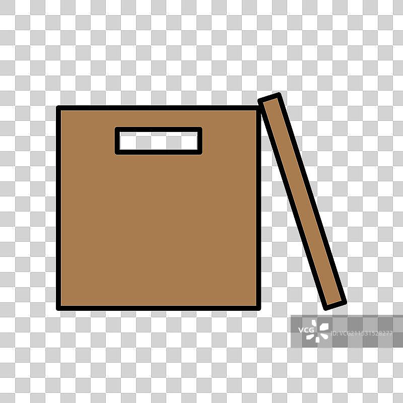 打开的棕色档案盒图标 办公元素图片素材