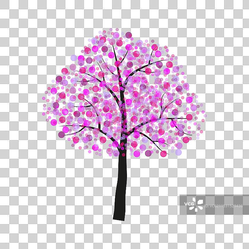 粉色斑点树木涂鸦设计图标图片素材