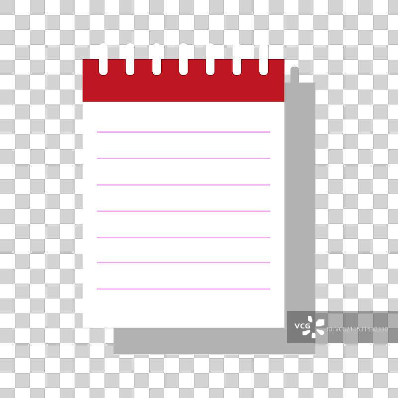 红色螺旋装订的空白横线纸设计记事本图标图片素材