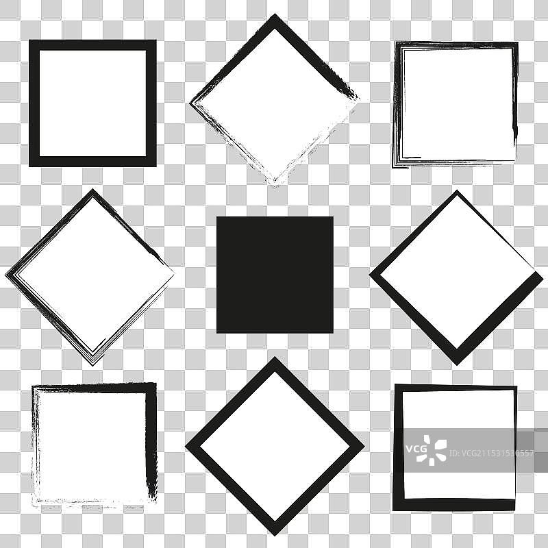 各种方形几何图形的集合图片素材