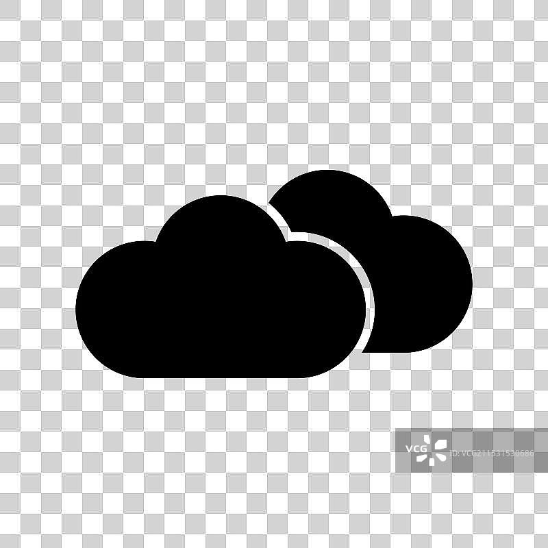 重叠云朵图标天气预报符号图片素材