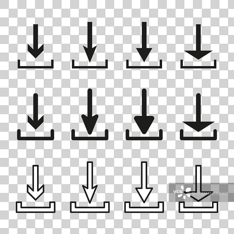 黑白各种箭头下载图标图片素材