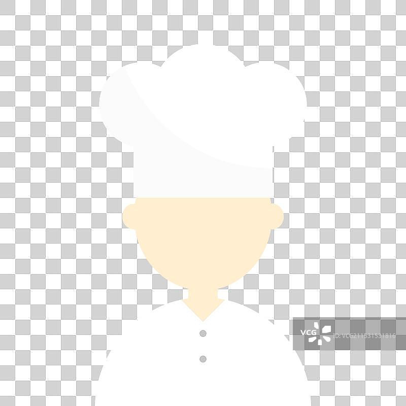 厨师图标扁平设计白色帽子极简风格图片素材