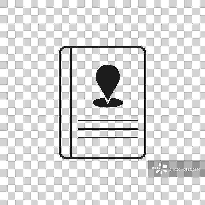 书本堆叠图标与GPS定位图标图片素材