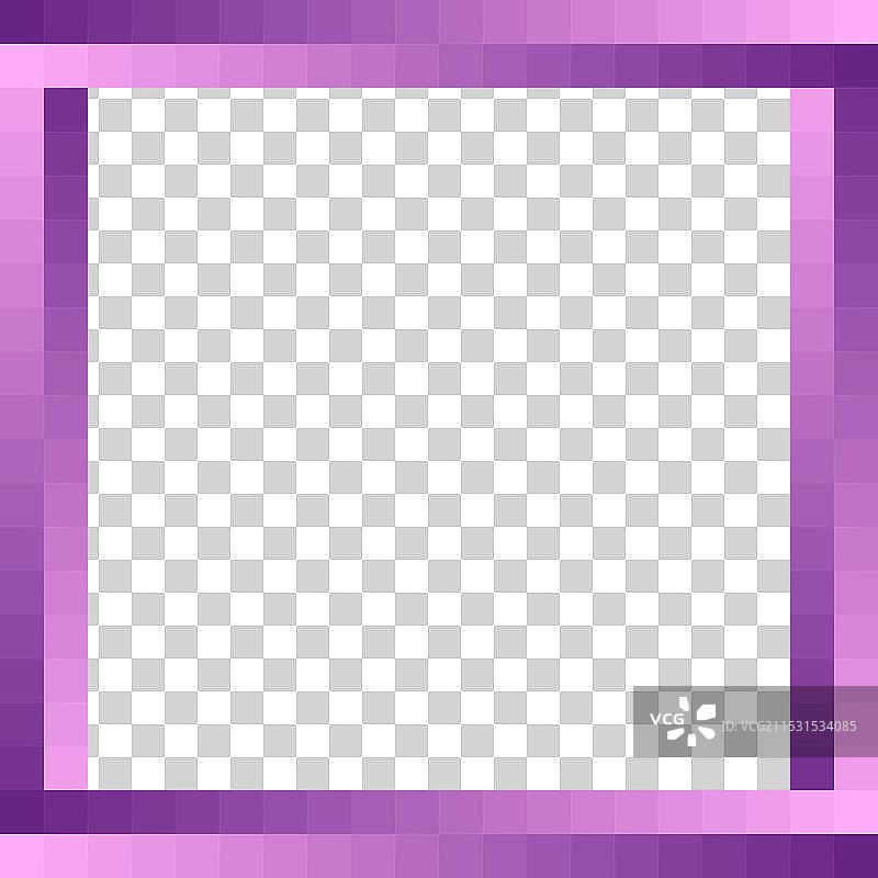 像素化的紫色渐变边框设计图片素材