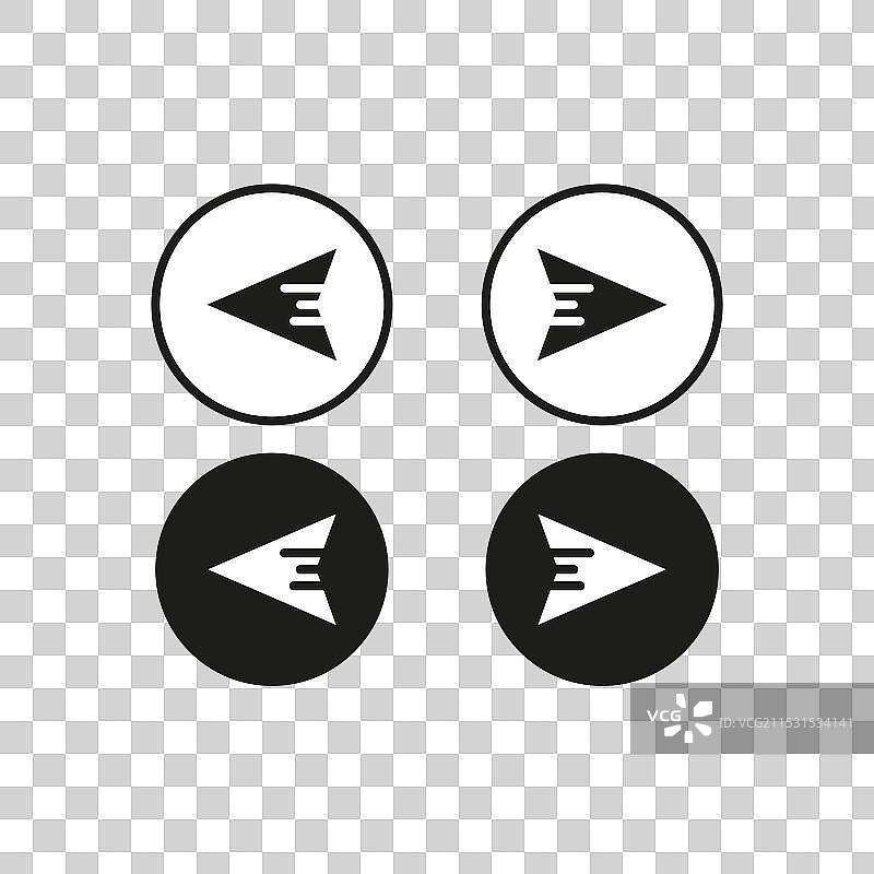 右箭头、左箭头或下一步、返回图标 EPS 10图片素材