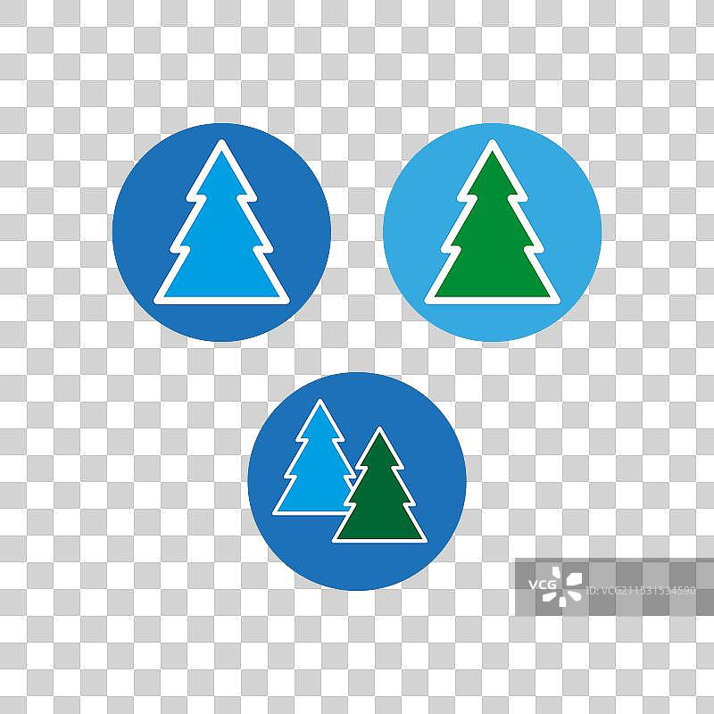 圣诞树图标集 EPS 10图片素材