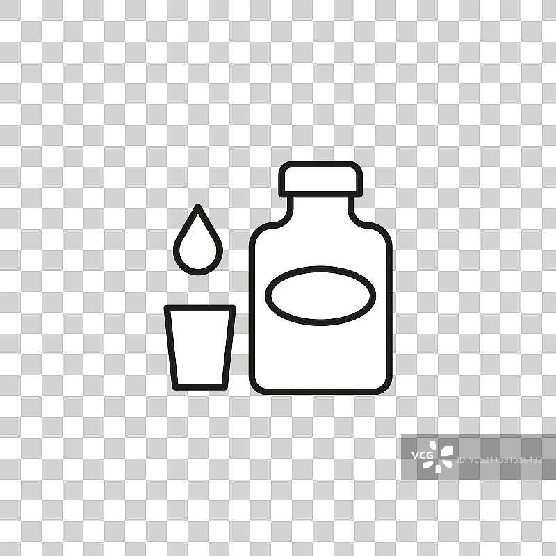 水瓶和玻璃图标，水分补充符号图片素材