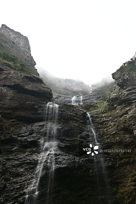 庐山三叠泉沿路风景图片素材