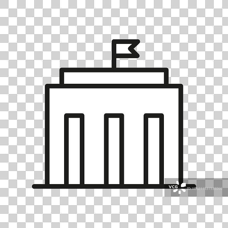 一幅带有旗帜的建筑线条画图片素材