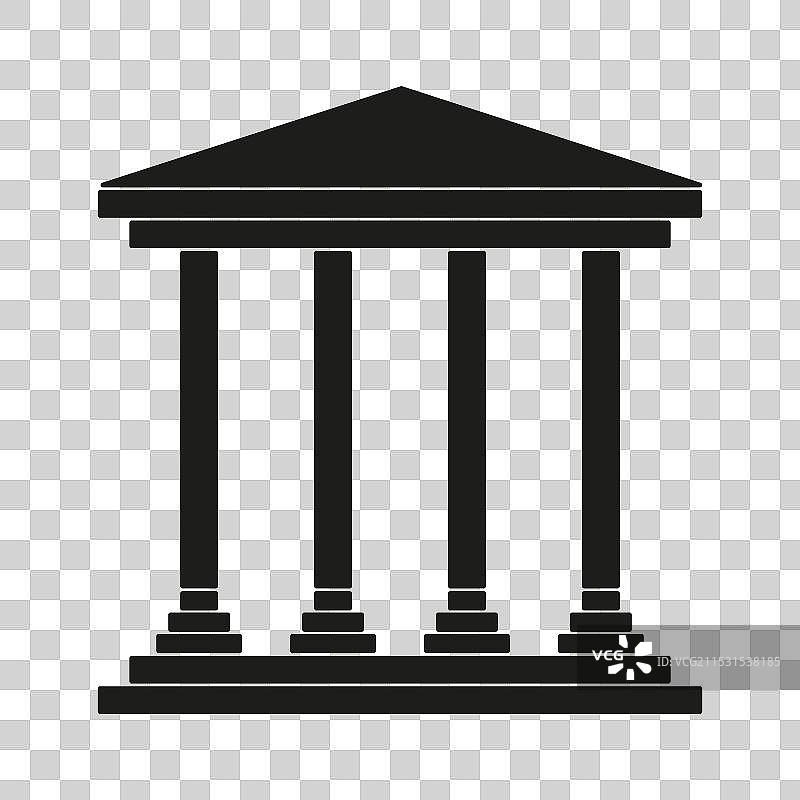 古典建筑图标，实心黑色，希腊风格图片素材