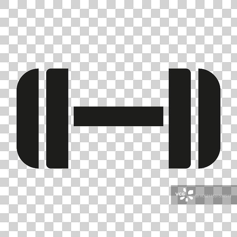 电蓝色哑铃模板在矩形上图片素材