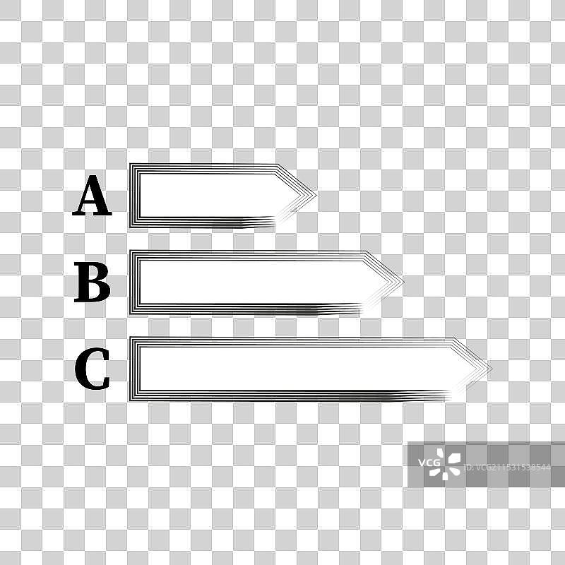 箭头标签 a b c 方向指示器 抽象图片素材