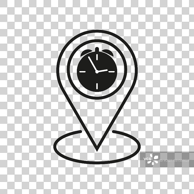 实时交通拥堵地理标签时钟位置图标图片素材
