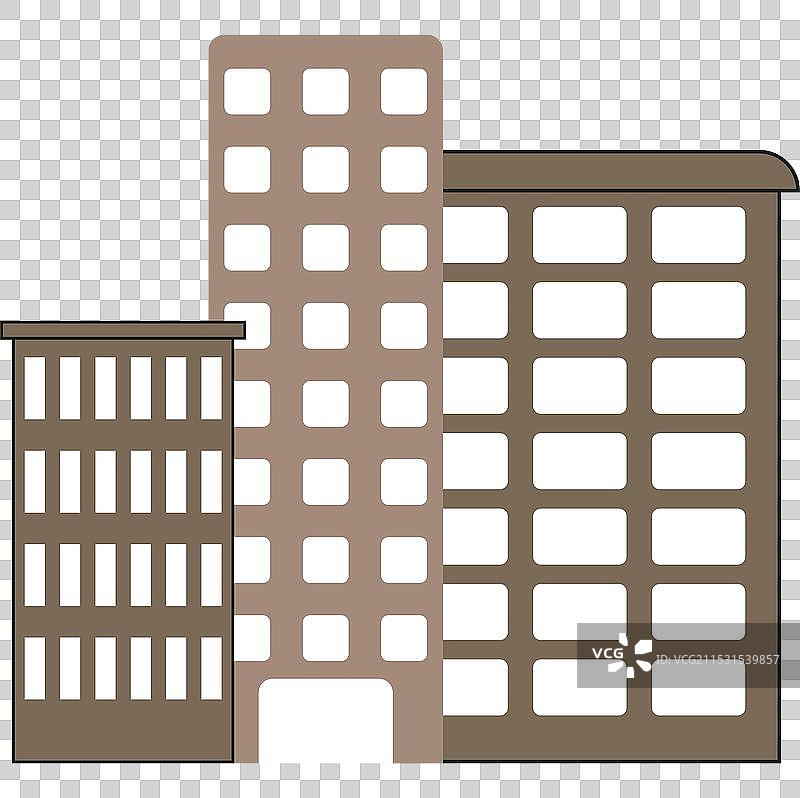 城市景观图标 城市街道 办公大楼图片素材