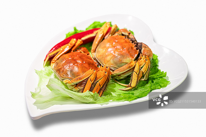 盘子里美味的大闸蟹图片素材