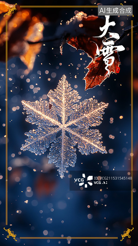 【AI数字艺术】大雪节气海报设计模版图片素材