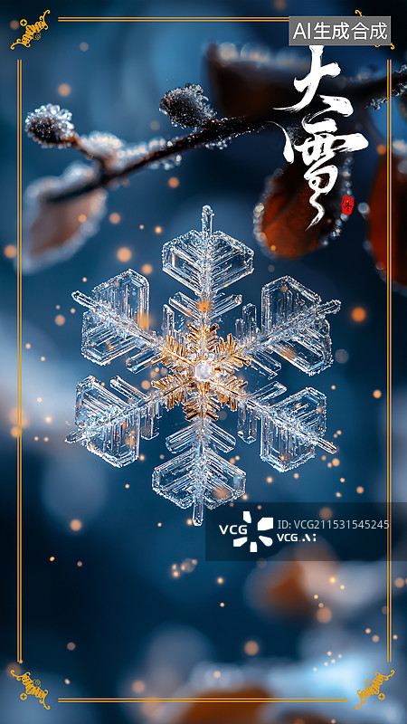 【AI数字艺术】大雪节气海报设计模版图片素材