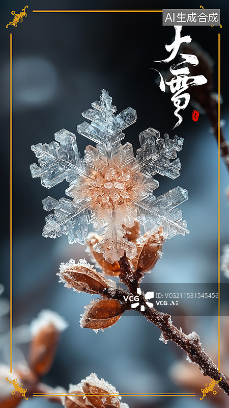 【AI数字艺术】大雪节气海报设计模版图片素材