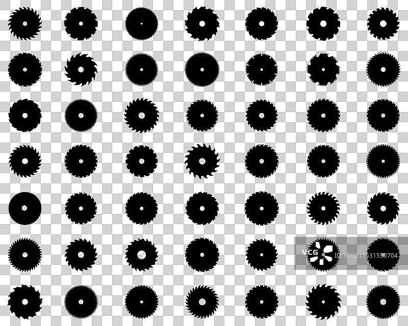 不同圆锯片的轮廓图片素材