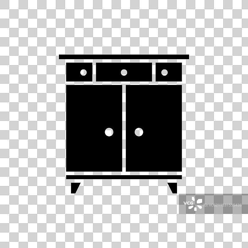 办公抽屉存储柜图标集图片素材