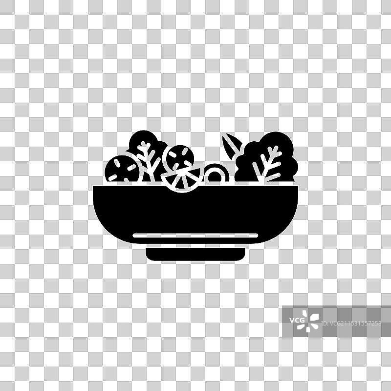 健康蔬菜和水果沙拉图标集图片素材