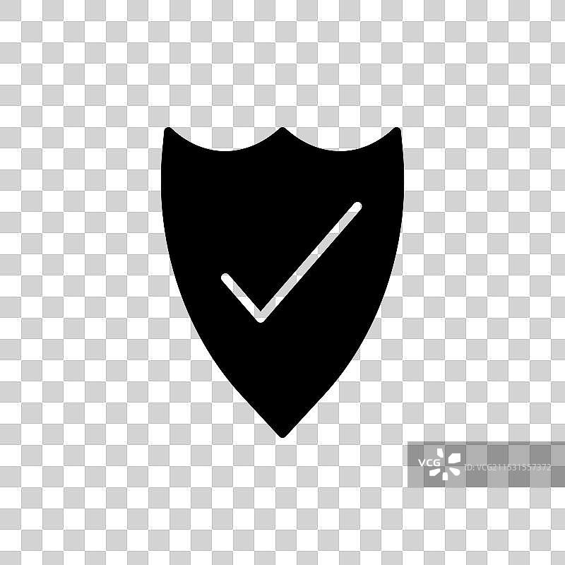 安全或保护盾牌检查图标集图片素材