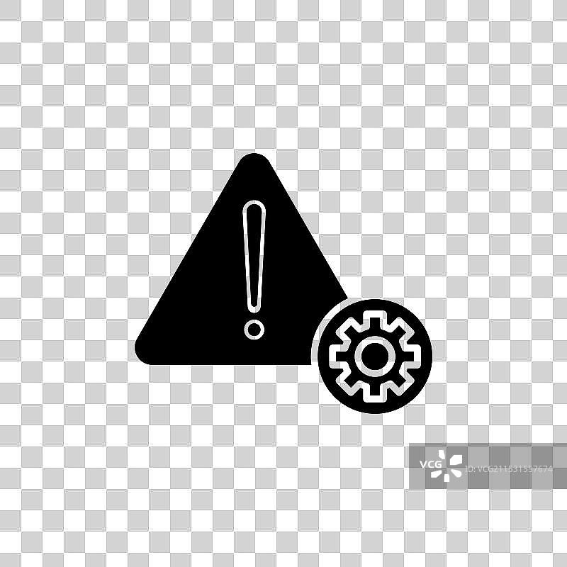 系统故障错误的技术警告图标集图片素材