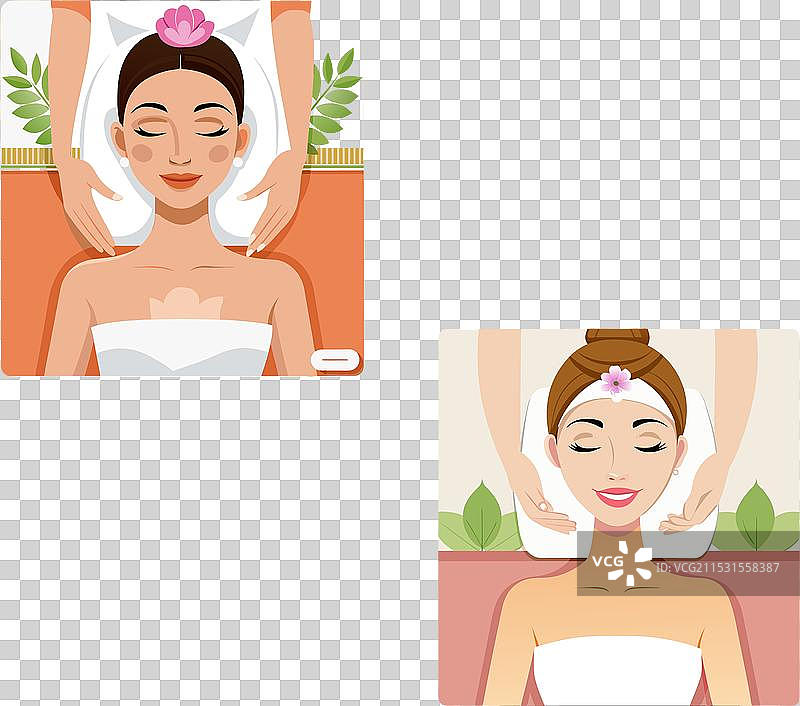 女人享受放松的头部按摩图片素材