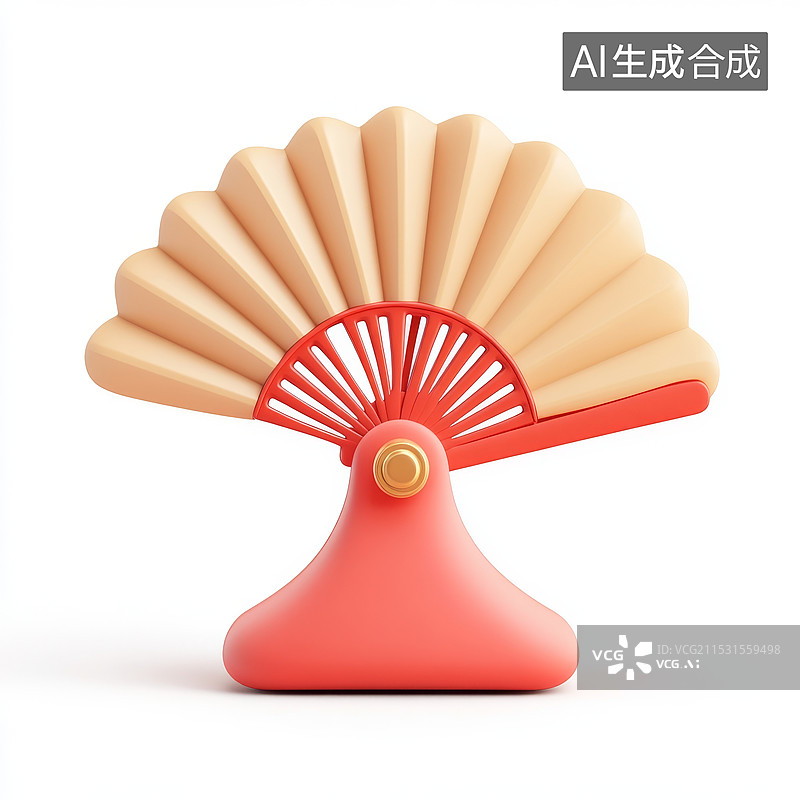 【AI数字艺术】白色中式扇子红灯笼素材图片素材