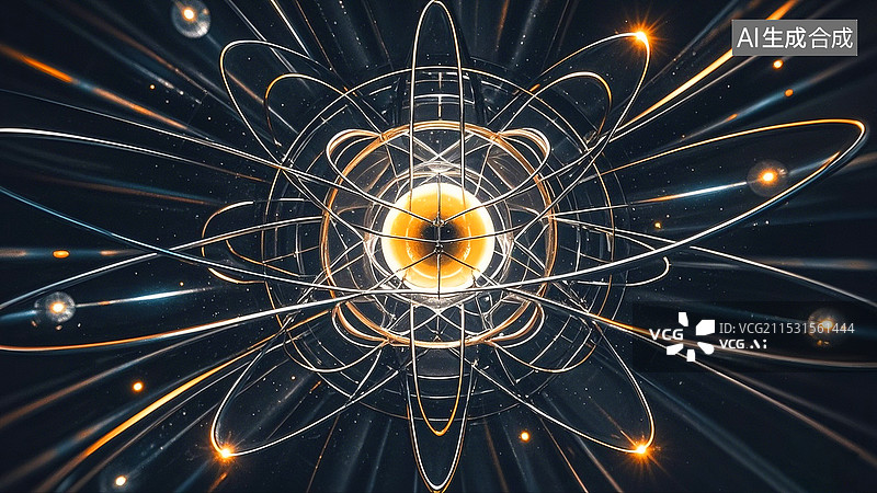 【AI数字艺术】原子核原子能物理学概念图片素材