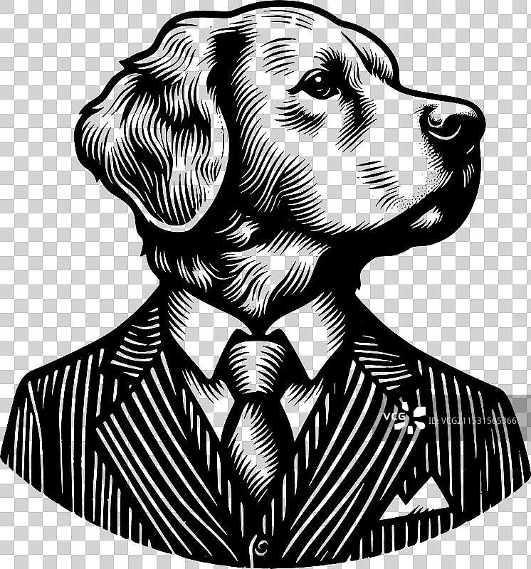 优雅的穿着礼服的狗 生成式人工智能图片素材