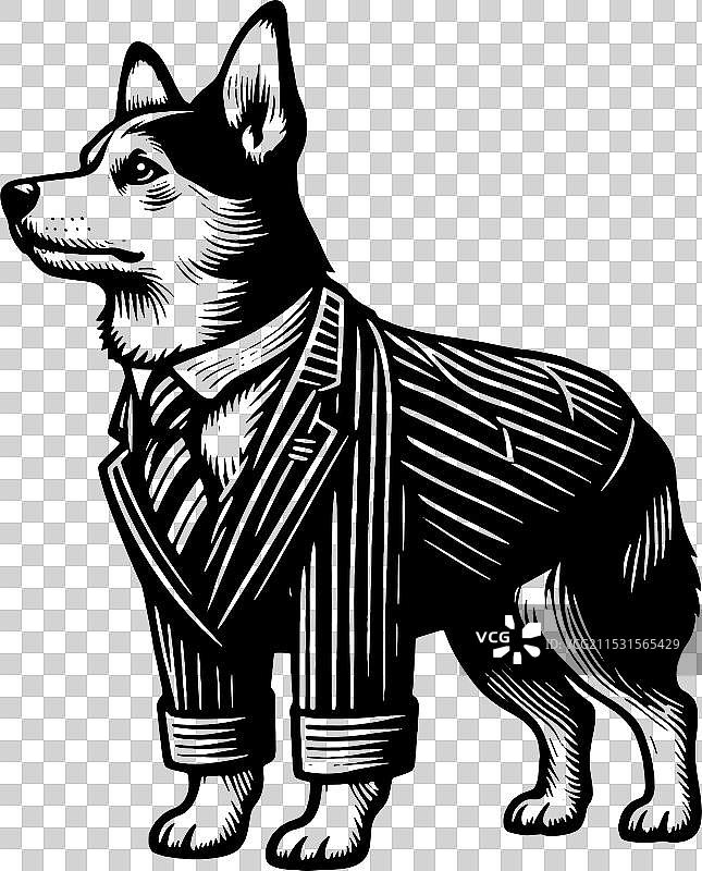 优雅的穿着礼服的狗 生成式人工智能图片素材