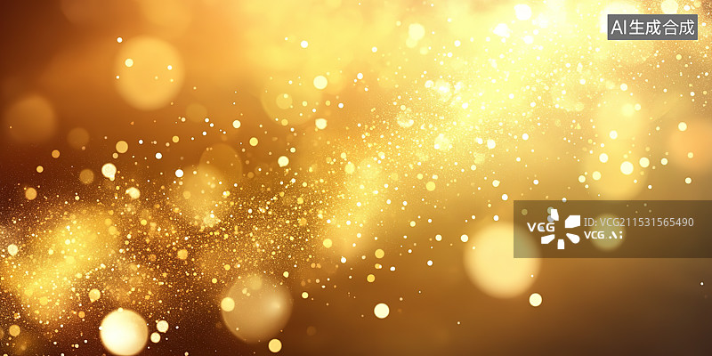 【AI数字艺术】洒金弥散的金色光芒背景图片素材