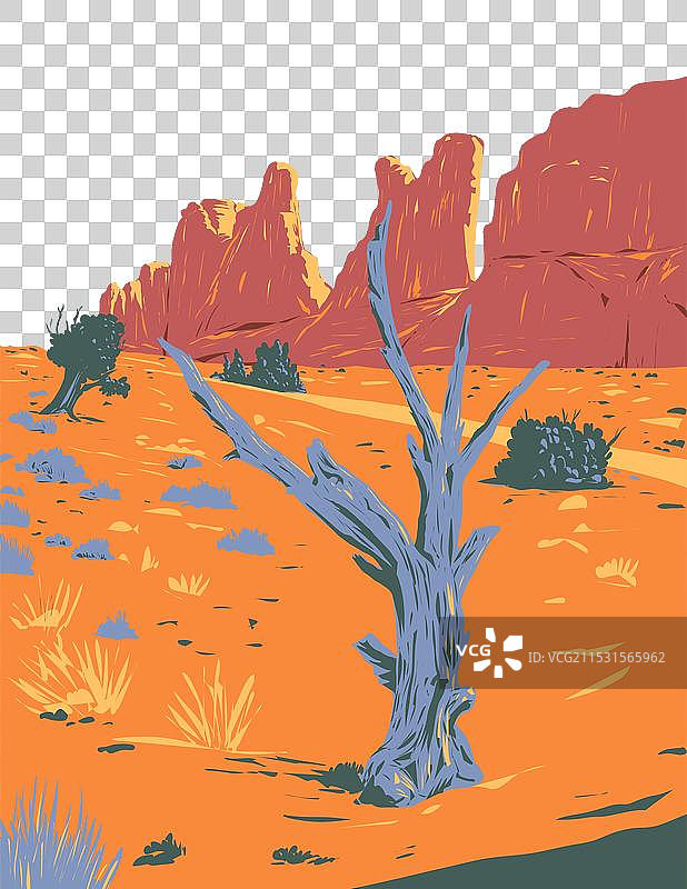 拱门国家公园的公园大道岩石形成图片素材