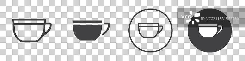 茶杯图标标志轮廓图片素材